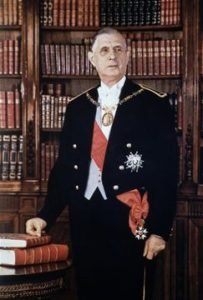 President Charles De Gaulle in his office.